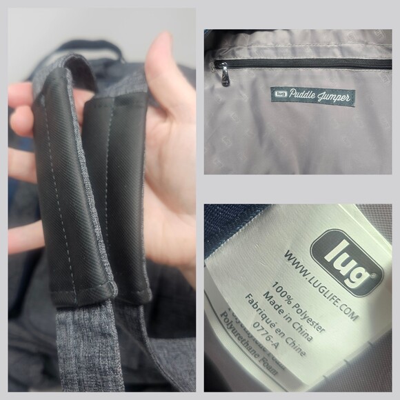 NWOT LUG Puddle Jumper Overnight Weekend Gym Tote Bag Brushed Heather Gray Blue - Picture 9 of 11